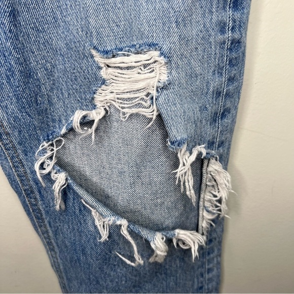 Agolde 90's Mid Rise Loose Fit Size 24 Distressed Baggy 100% Cotton Button Fly - Picture 6 of 16